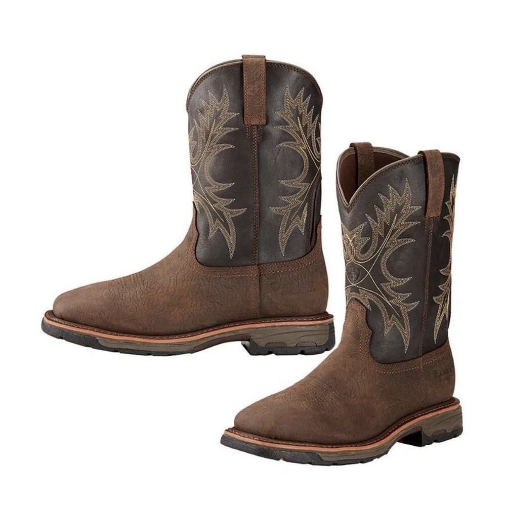 Ariat Mens Workhog Waterproof Soft Toe Western Boots 10017436 Size 11.5 EE Wide